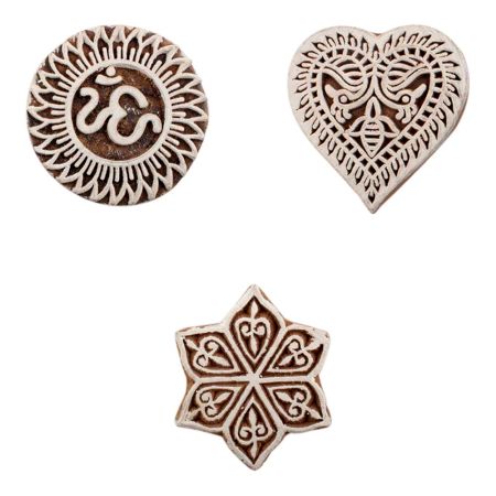 Set of 3 Piece New Mix Wooden Printing Block